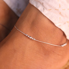 Eva Silver Beads Payal for Women
