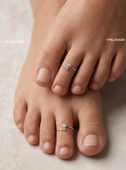 Pearl tip silver Toering for women