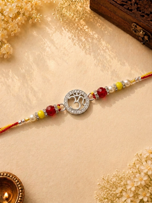 Om silver Rakhi