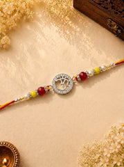 Om silver Rakhi