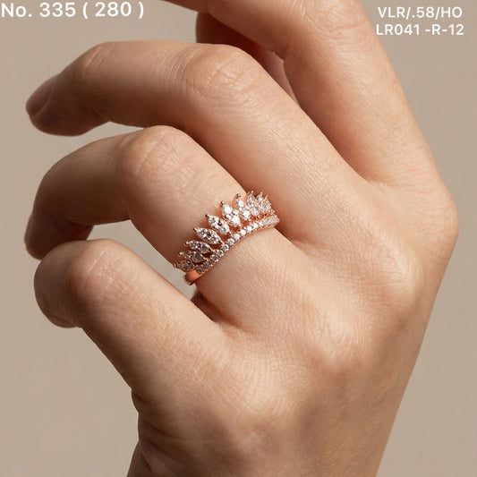 Royal crown silver ring for women