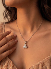 Silver serenity pendant set for women