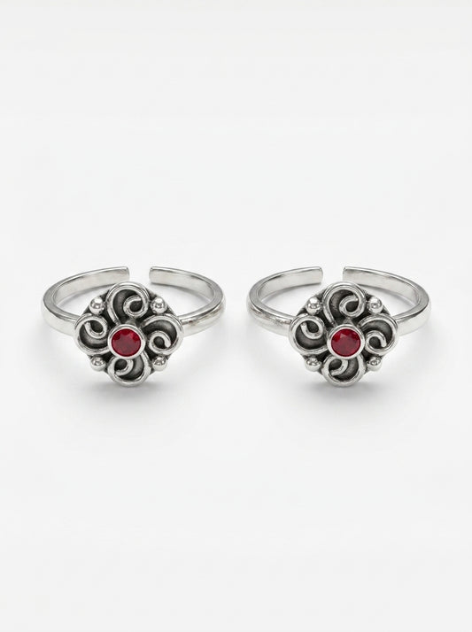 Crystal dew silver toerings for women