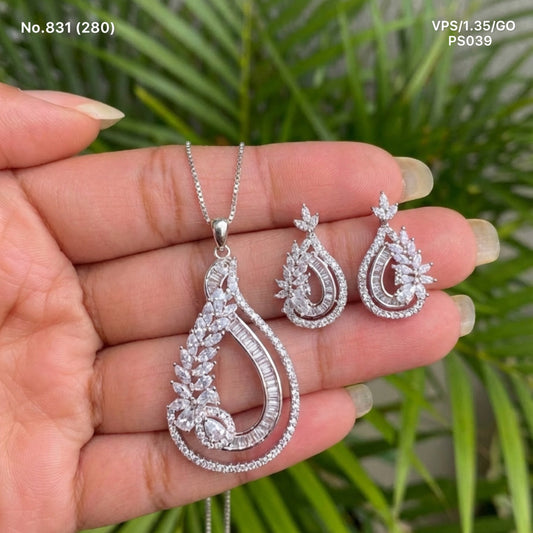 Tanisha silver pendant set for women