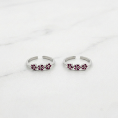 Cherry bloom silver toerings for women