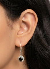 Ink spark silver earrings