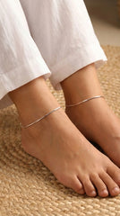 Slimshine silver anklet for women