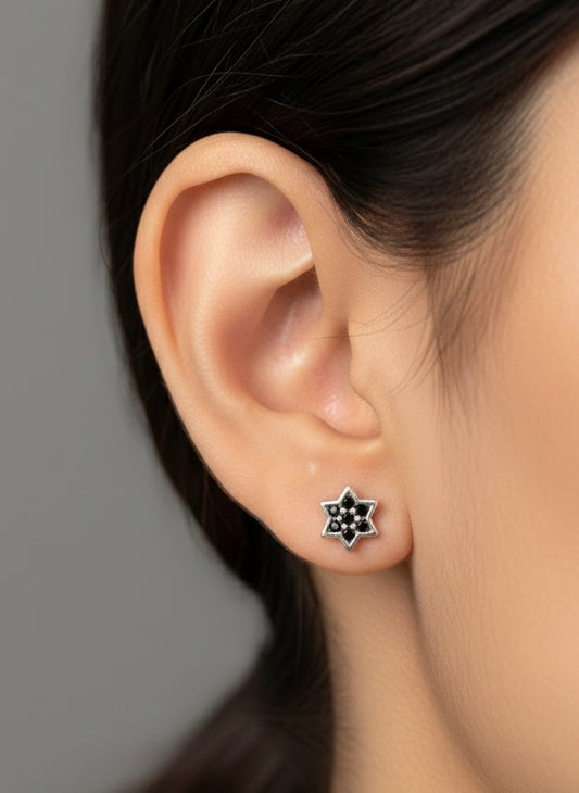 Black flora silver tops