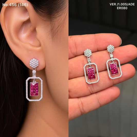 Empress pink glow silver earrings