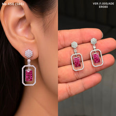Empress pink glow silver earrings