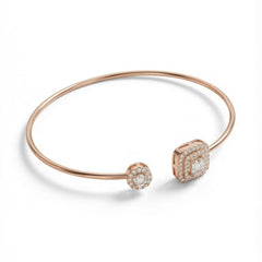 Crystal Twin Silver Kada for women