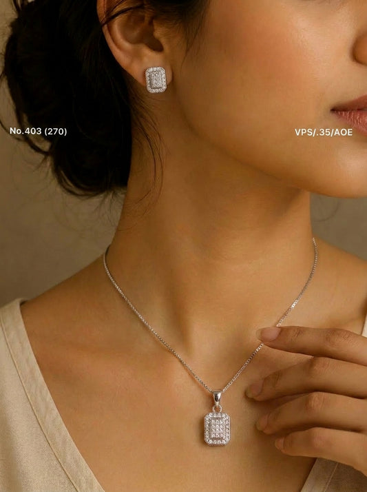 Snowara silver pendant set for women