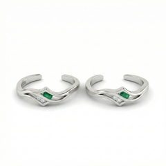 Soft Duo Shine silver toerings for women