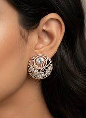 Celestine circle sliver earrings