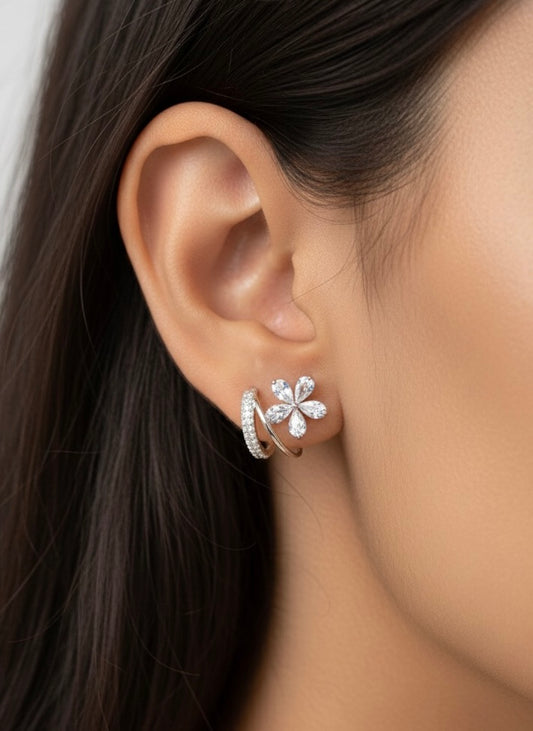 Bold blossom silver stud