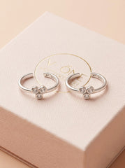Silver Four Petal Toe Ring for women
