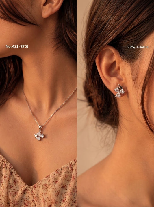 Evermist silver pendant set for women