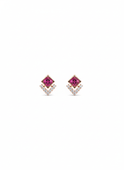 Candy pink silver studs