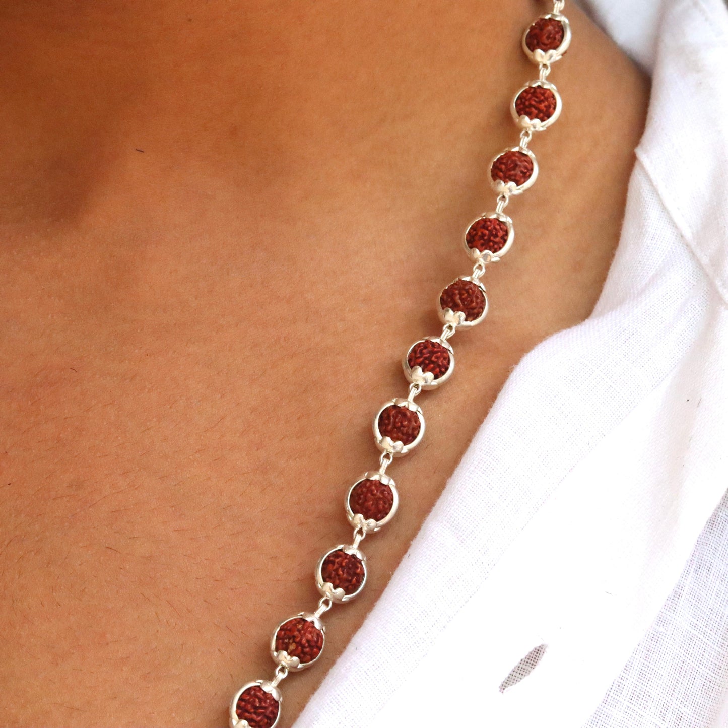 Silver Rudraksha Mala