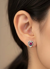 Royal rose silver stud