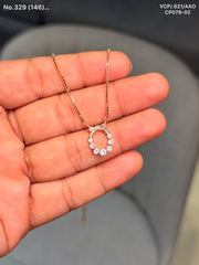 Ribboned charm silver chain pendant