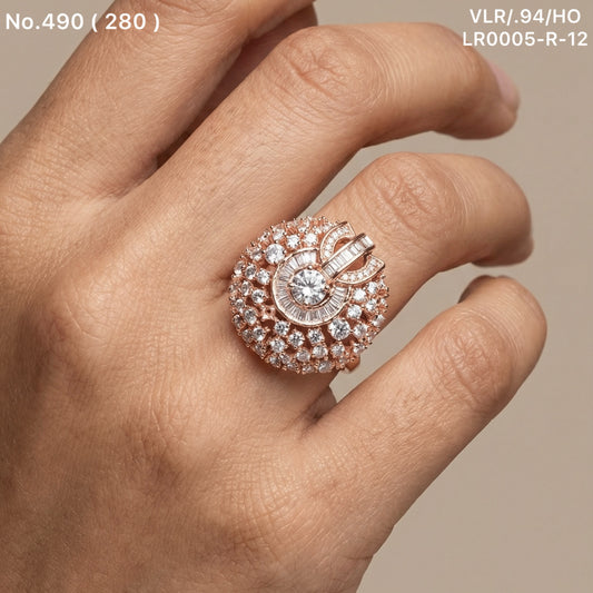 Diamond mist silver ring for women
