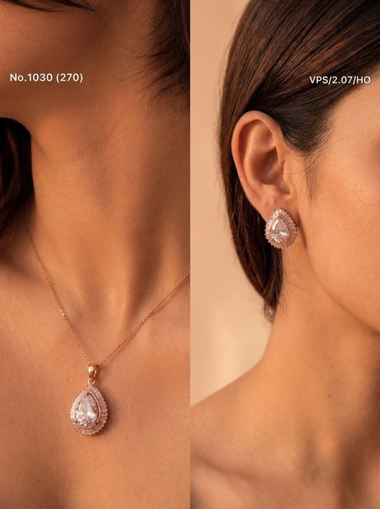 Charming glow silver pendant set for women