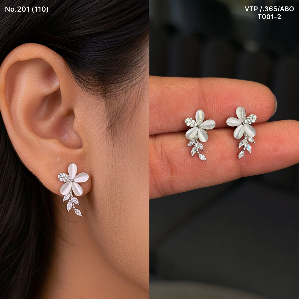 Nila shine silver stud