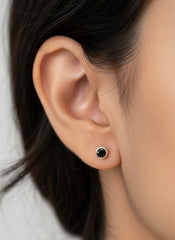 Black pixel silver studs
