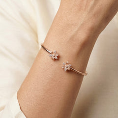 Petal spark silver kada for women