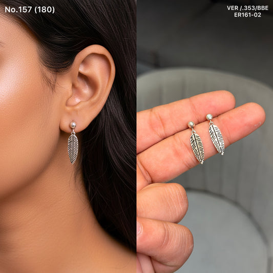 Vanya leaf silver earrings