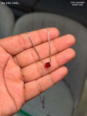 Ruby prism silver chain pendant