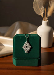 Monarch Diamond Slab silver chain pendant