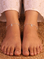 Gracecharm silver Payal for women