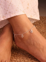 Jingle charms silver Payal for women