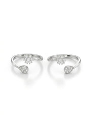 Blossom arc silver toerings for women