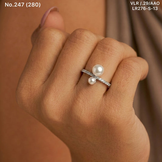 Royal Pearl silver ring for women