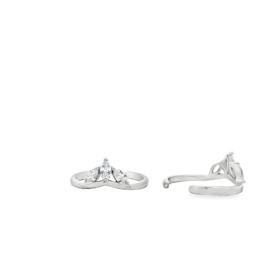 Heaven leaf silver toe rings for women