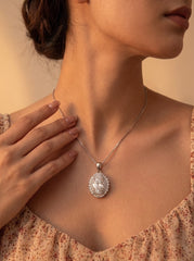 Elara shine silver pendant set for women