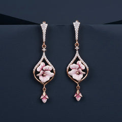 Floral melody silver earrings