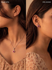Dream blush silver pendant set for women