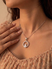 Celestial charms silver pendant set for women