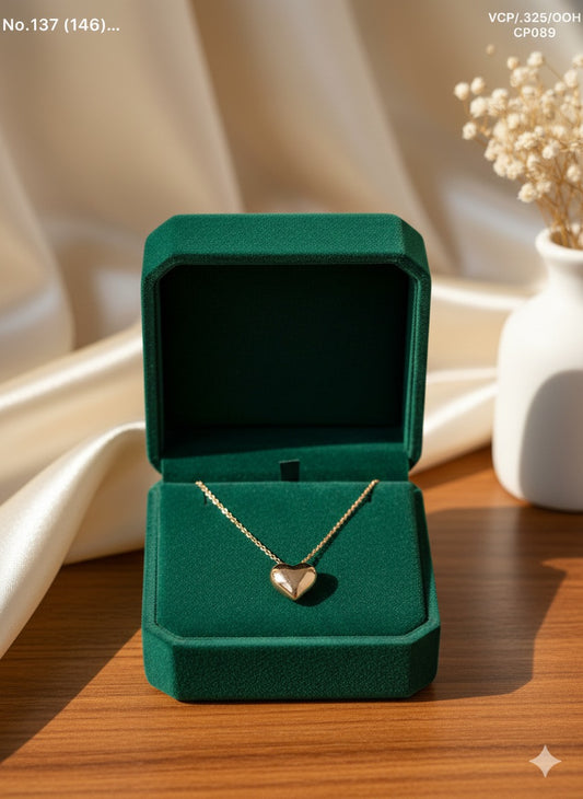 Opulent heart charm silver chain pendant