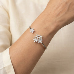 Garden spark silver kada for women