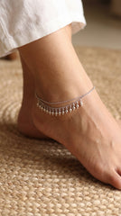 Women’s Traditional Modern Pure Silver Double Layer Gungroo Payal