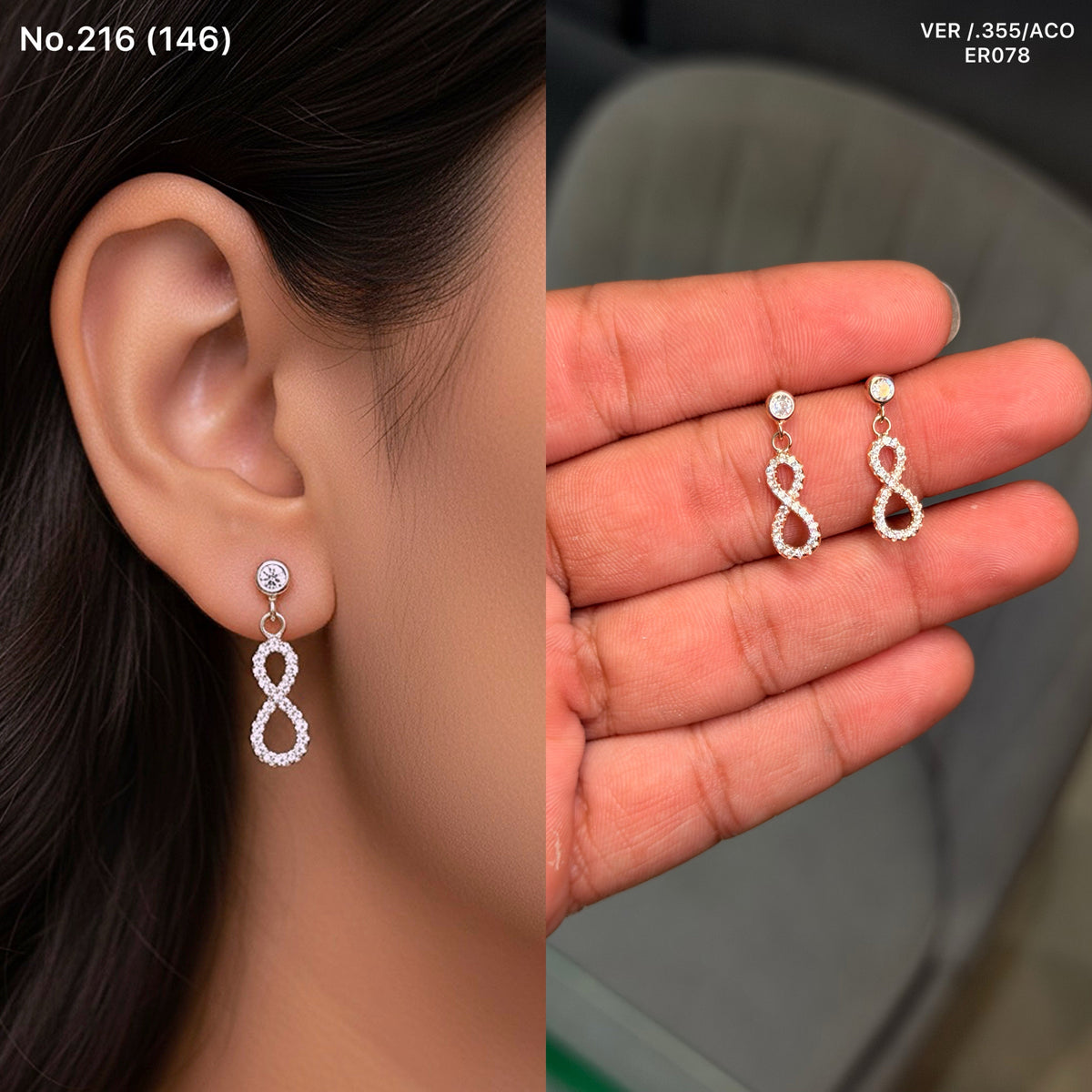 Infinity luxe silver earrings