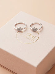 Silver Leaf Sparkle Toe Ring for women