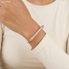 Royal Crystal Cluster silver kada for women