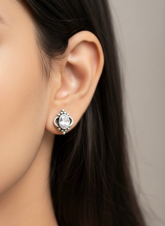 Celestial violet silver stud