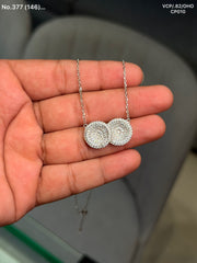 Infinity circles silver chain pendant